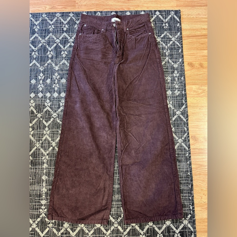 High rise cord pants
